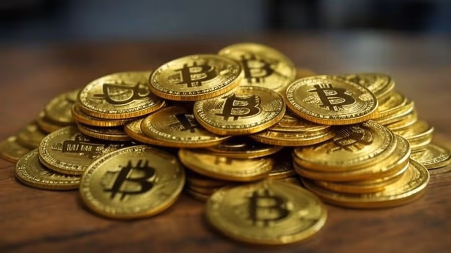 Mucchio di monete Bitcoin